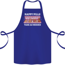 Happy Pills Antidepressants Dogs Cotton Apron 100% Organic Royal Blue