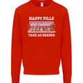 Happy Pills Antidepressants Dogs Kids Sweatshirt Jumper Bright Red