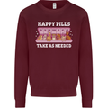 Happy Pills Antidepressants Dogs Kids Sweatshirt Jumper Maroon