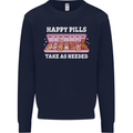 Happy Pills Antidepressants Dogs Kids Sweatshirt Jumper Navy Blue