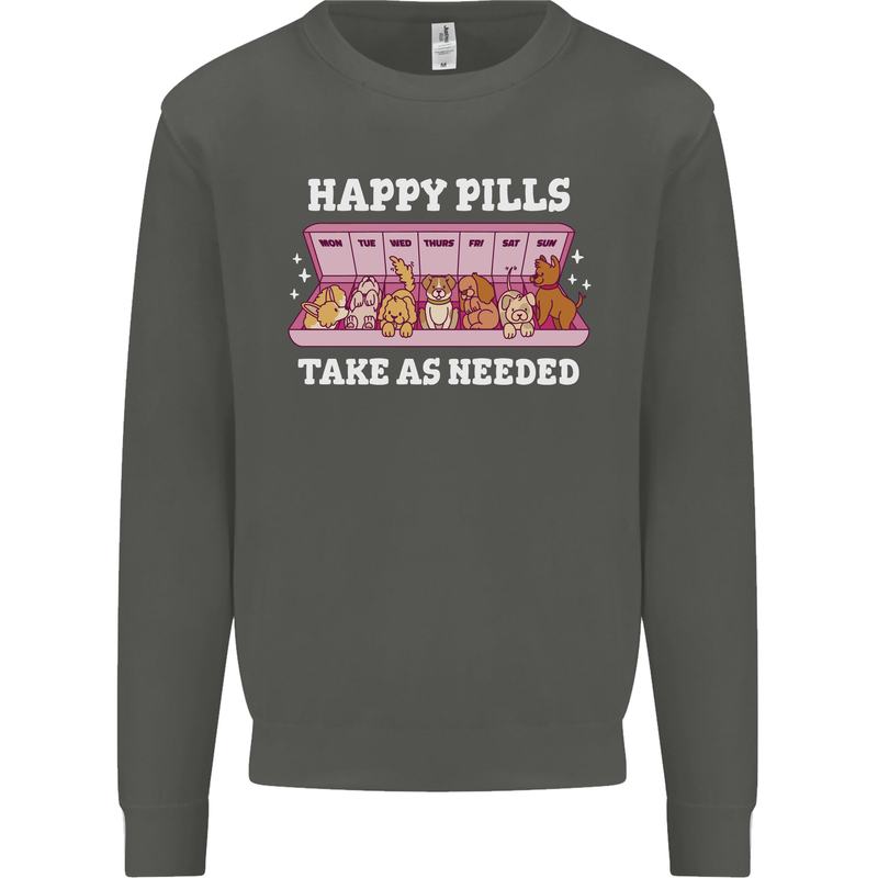 Happy Pills Antidepressants Dogs Kids Sweatshirt Jumper Storm Grey