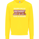 Happy Pills Antidepressants Dogs Kids Sweatshirt Jumper Yellow