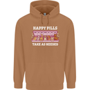 Happy Pills Antidepressants Dogs Mens 80% Cotton Hoodie Caramel Latte