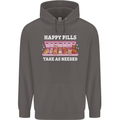 Happy Pills Antidepressants Dogs Mens 80% Cotton Hoodie Charcoal