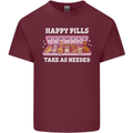 Happy Pills Antidepressants Dogs Mens Cotton T-Shirt Tee Top Maroon