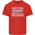 Happy Pills Antidepressants Dogs Mens Cotton T-Shirt Tee Top Red