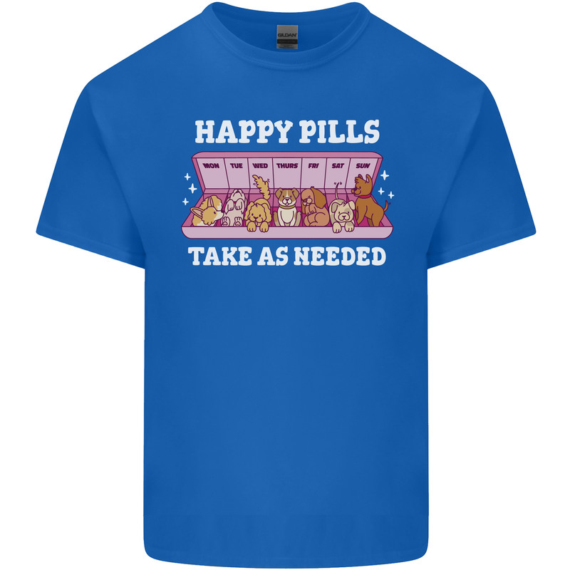 Happy Pills Antidepressants Dogs Mens Cotton T-Shirt Tee Top Royal Blue