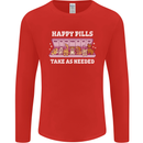 Happy Pills Antidepressants Dogs Mens Long Sleeve T-Shirt Red