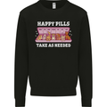 Happy Pills Antidepressants Dogs Mens Sweatshirt Jumper Black