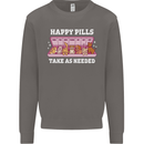 Happy Pills Antidepressants Dogs Mens Sweatshirt Jumper Charcoal