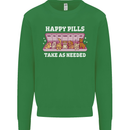 Happy Pills Antidepressants Dogs Mens Sweatshirt Jumper Irish Green