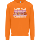 Happy Pills Antidepressants Dogs Mens Sweatshirt Jumper Orange