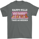 Happy Pills Antidepressants Dogs Mens T-Shirt 100% Cotton Charcoal