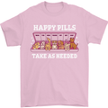 Happy Pills Antidepressants Dogs Mens T-Shirt 100% Cotton Light Pink