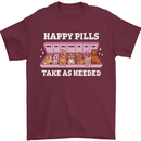 Happy Pills Antidepressants Dogs Mens T-Shirt 100% Cotton Maroon