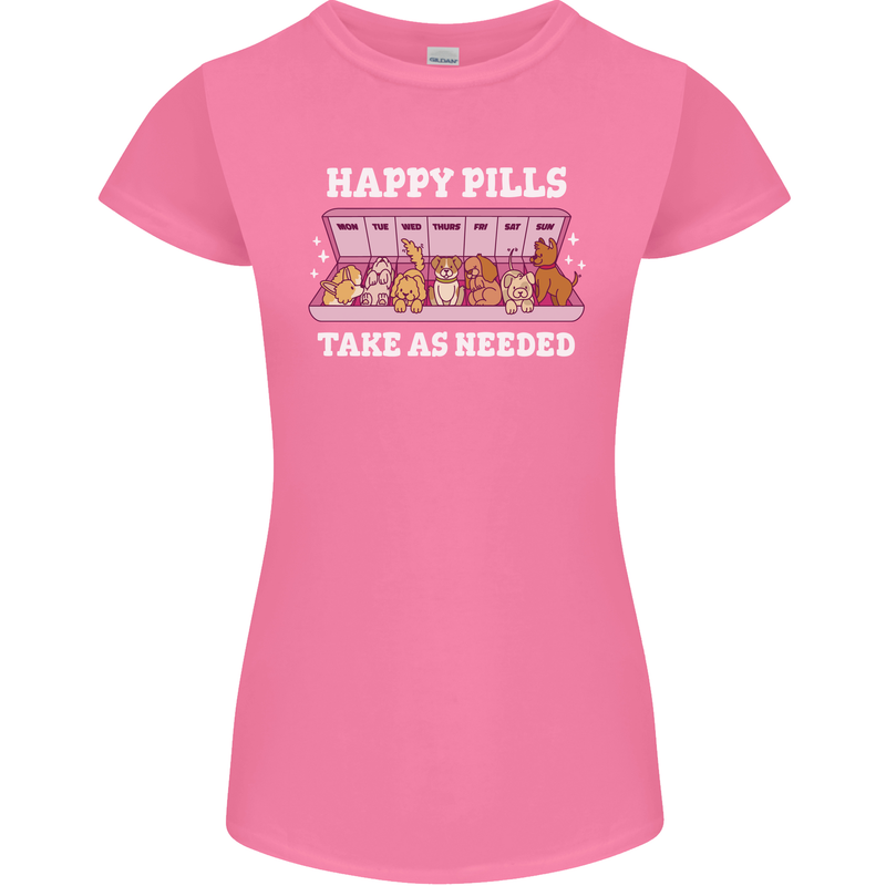 Happy Pills Antidepressants Dogs Womens Petite Cut T-Shirt Azalea