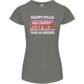 Happy Pills Antidepressants Dogs Womens Petite Cut T-Shirt Charcoal
