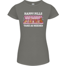 Happy Pills Antidepressants Dogs Womens Petite Cut T-Shirt Charcoal