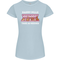 Happy Pills Antidepressants Dogs Womens Petite Cut T-Shirt Light Blue