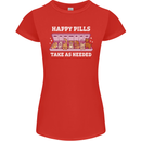 Happy Pills Antidepressants Dogs Womens Petite Cut T-Shirt Red