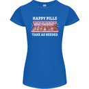Happy Pills Antidepressants Dogs Womens Petite Cut T-Shirt Royal Blue