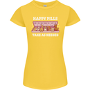 Happy Pills Antidepressants Dogs Womens Petite Cut T-Shirt Yellow