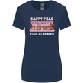Happy Pills Antidepressants Dogs Womens Wider Cut T-Shirt Navy Blue