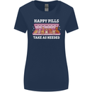 Happy Pills Antidepressants Dogs Womens Wider Cut T-Shirt Navy Blue