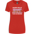 Happy Pills Antidepressants Dogs Womens Wider Cut T-Shirt Red