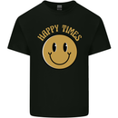 Happy Times Acid LSD Trippy Mens Cotton T-Shirt Tee Top Black