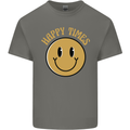 Happy Times Acid LSD Trippy Mens Cotton T-Shirt Tee Top Charcoal