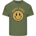 Happy Times Acid LSD Trippy Mens Cotton T-Shirt Tee Top Military Green