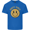 Happy Times Acid LSD Trippy Mens Cotton T-Shirt Tee Top Royal Blue