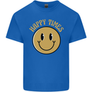 Happy Times Acid LSD Trippy Mens Cotton T-Shirt Tee Top Royal Blue