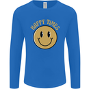 Happy Times Acid LSD Trippy Mens Long Sleeve T-Shirt Royal Blue