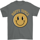 Happy Times Acid LSD Trippy Mens T-Shirt 100% Cotton Charcoal