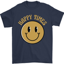 Happy Times Acid LSD Trippy Mens T-Shirt 100% Cotton Navy Blue