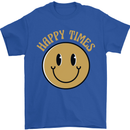 Happy Times Acid LSD Trippy Mens T-Shirt 100% Cotton Royal Blue