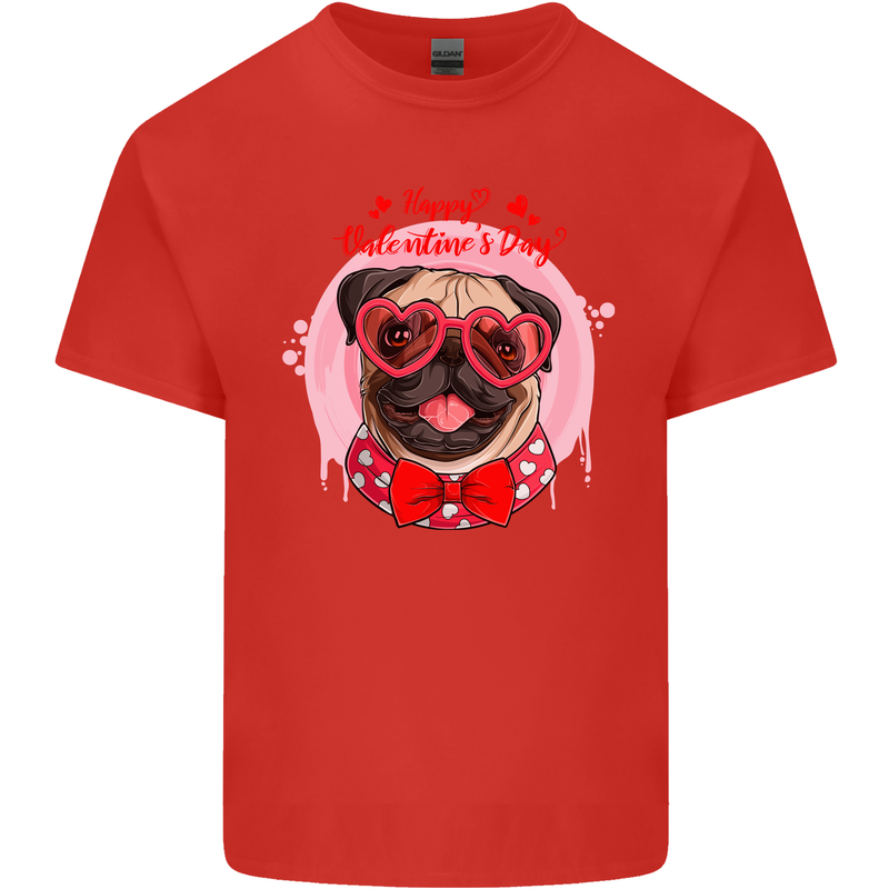 Happy Valentines Day Pug Dog Kids T-Shirt Childrens Red