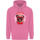 Happy Valentines Day Pug Dog Mens 80% Cotton Hoodie Azelea