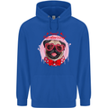 Happy Valentines Day Pug Dog Mens 80% Cotton Hoodie Royal Blue