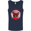 Happy Valentines Day Pug Dog Mens Vest Tank Top Navy Blue