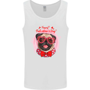 Happy Valentines Day Pug Dog Mens Vest Tank Top White