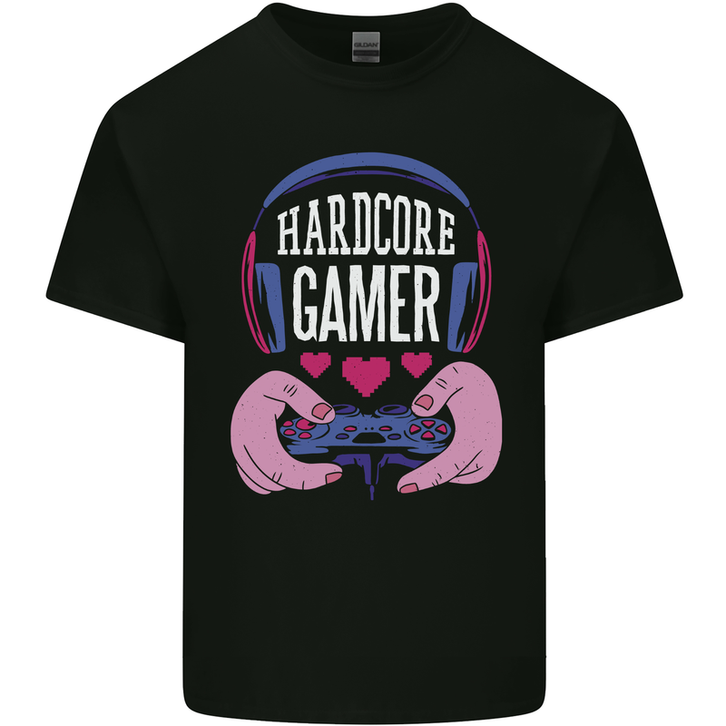 Hardcore Gamer Video Games Mens Cotton T-Shirt Tee Top Black