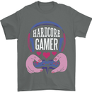 Hardcore Gamer Video Games Mens T-Shirt 100% Cotton Charcoal