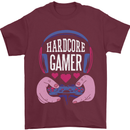 Hardcore Gamer Video Games Mens T-Shirt 100% Cotton Maroon