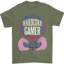 Hardcore Gamer Video Games Mens T-Shirt 100% Cotton Military Green