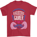 Hardcore Gamer Video Games Mens T-Shirt 100% Cotton Red