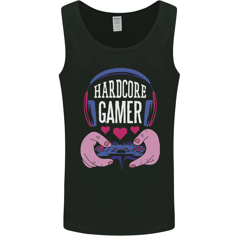 Hardcore Gamer Video Games Mens Vest Tank Top Black