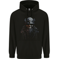 Hardknock Warrior Skull Viking Mens 80% Cotton Hoodie Black